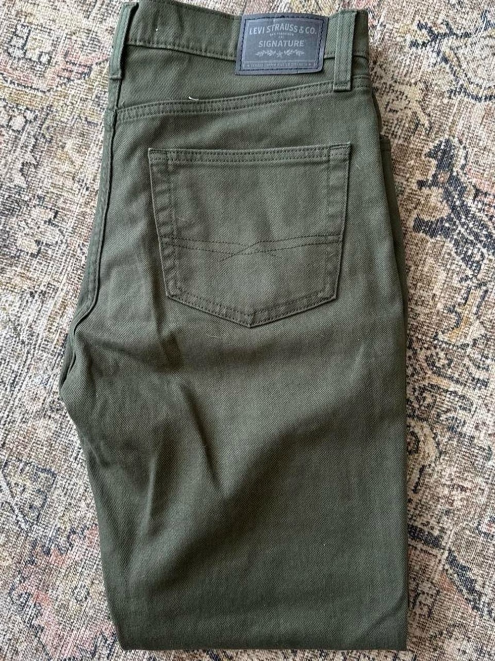 Levi's Signature Men's Olive Green Slim Straight Jeans